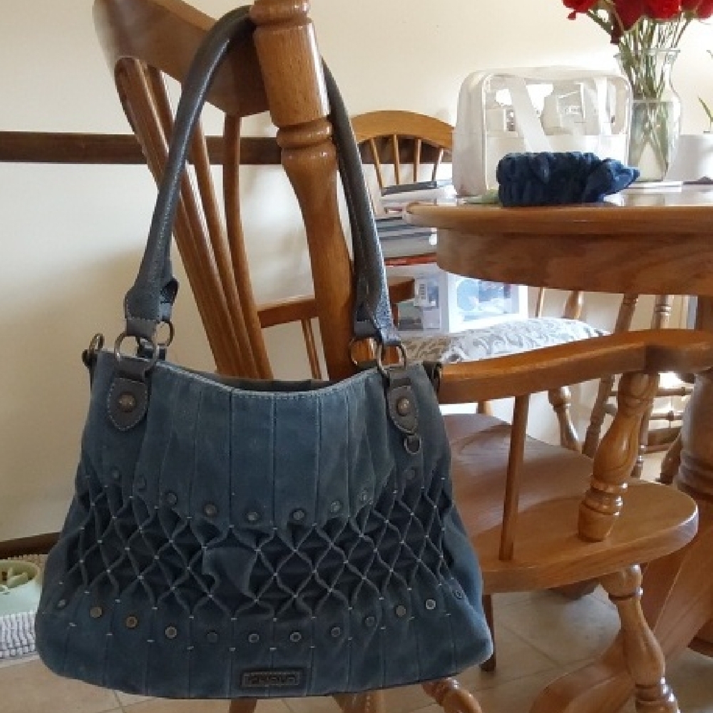 Elegant Denim Blue Shoulder Bag